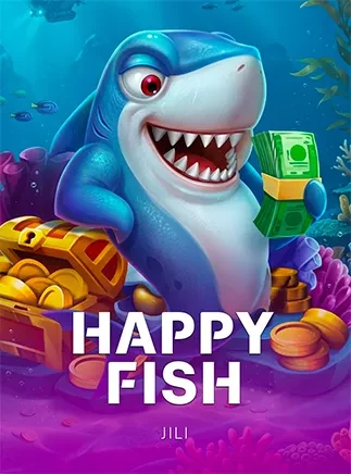 หน้าปกเกมสล็อตปลาฉลามการ์ตูนใต้ทะเล Happy Fish