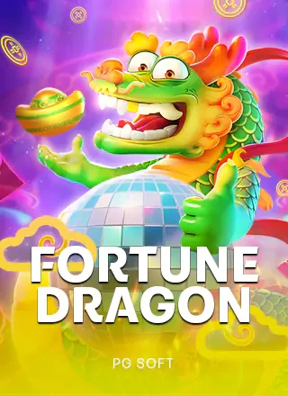 หน้าปกเกมสล็อตมังกรเขียวบนพื้นคริสตัลม่วง Fortune Dragon