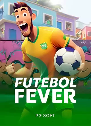 หน้าปกเกมสล็อตธีมฟุตบอลบราซิล ชายถือลูกบอล