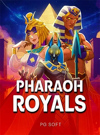 หน้าปกเกมสล็อตฟาโรห์อียิปต์พื้นแดงทอง Pharaoh Royals